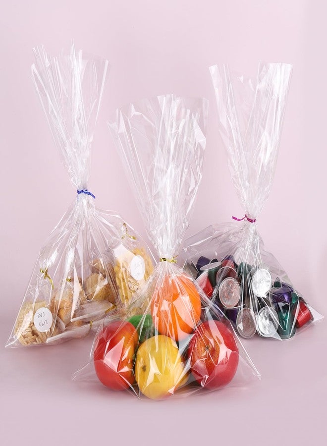 acDesign 100Pcs Cellophane Bags 12"x16" Clear Plastic Bags with 100Pcs Twist Ties for Gifts, Party Favors Packaging(30.5cm x 40.6cm) - Image 4